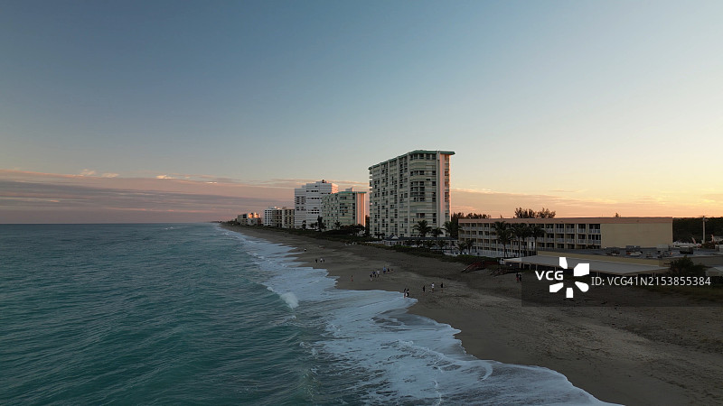 哈钦森海滩日落美景图片素材