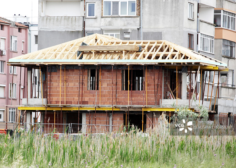 木制屋顶结构施工图图片素材