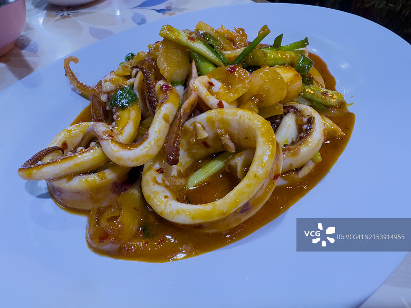 咸蛋黄炒鱿鱼图片素材
