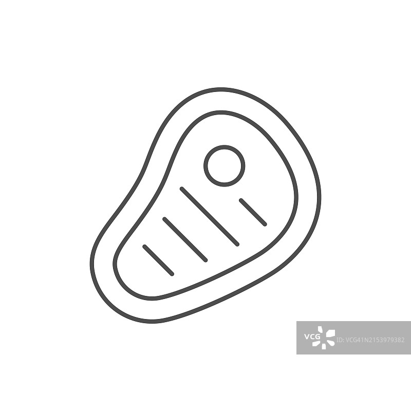 肉排线条轮廓图标图片素材