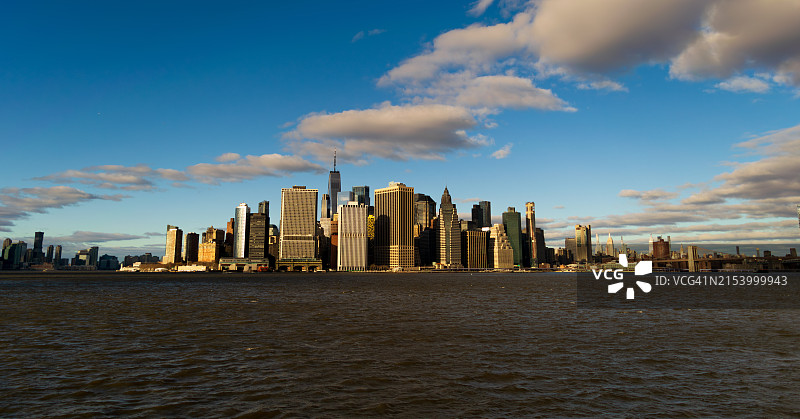 美国纽约城市建筑风光，多云图片素材