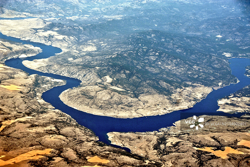 密歇根州布鲁斯克罗辛湖泊高角度景观图片素材