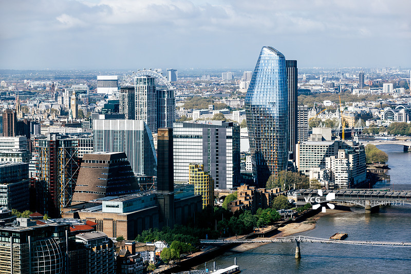 伦敦城市景观：布莱克法尔一号和泰特现代艺术馆，英国图片素材