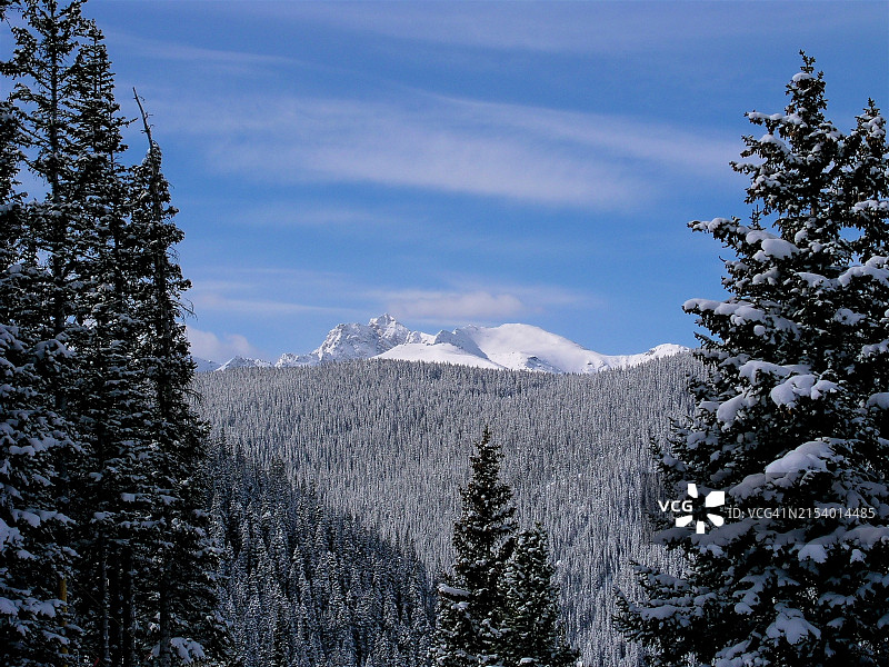 美国科罗拉多州布雷肯里奇雪山风光图片素材