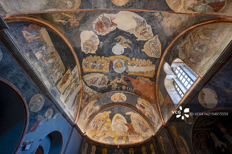 具有历史意义的拜占庭科拉教堂内景图片素材