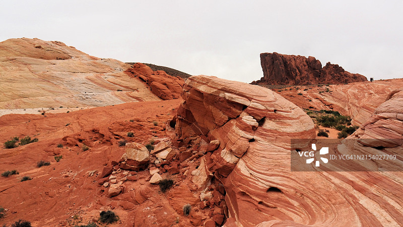美国内华达州欧弗顿的岩层景观图片素材