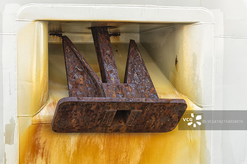 生锈的船锚特写照片图片素材