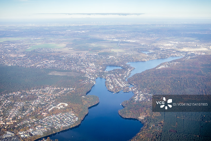 柏林东南部水道鸟瞰图图片素材