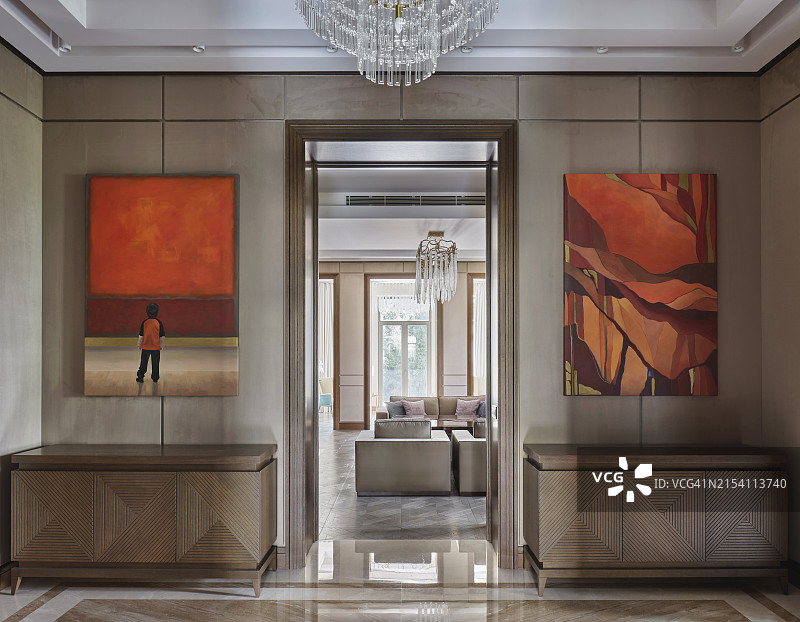 豪宅内的走廊室内设计图片素材