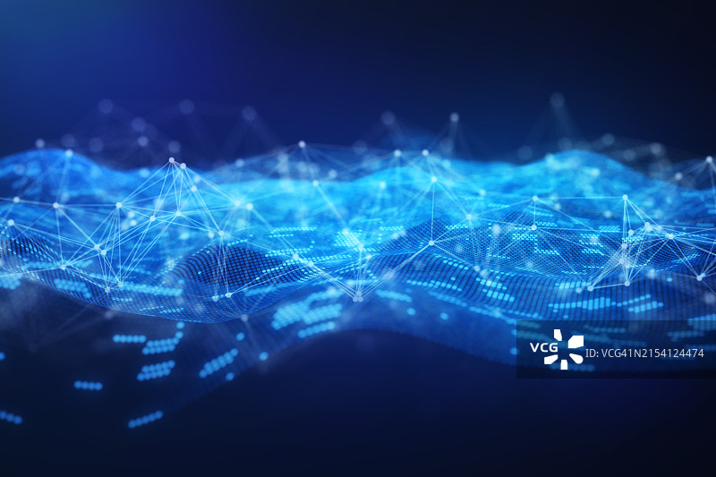 连接的网络和数据波图片素材