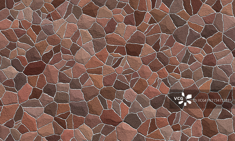 抽象背景，棕色调马赛克石墙的完整框架图片素材