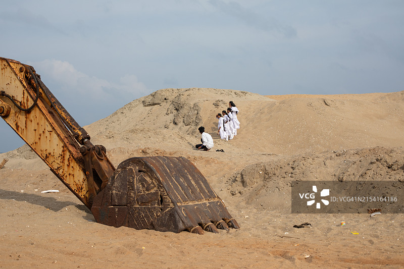 表演者，金奈海岸线图片素材