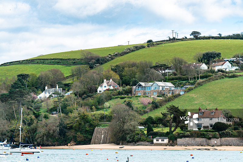 索尔科姆，东波特勒茅斯海滩景色图片素材