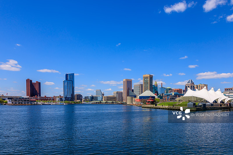 清晨的美国马里兰州巴尔的摩港图片素材