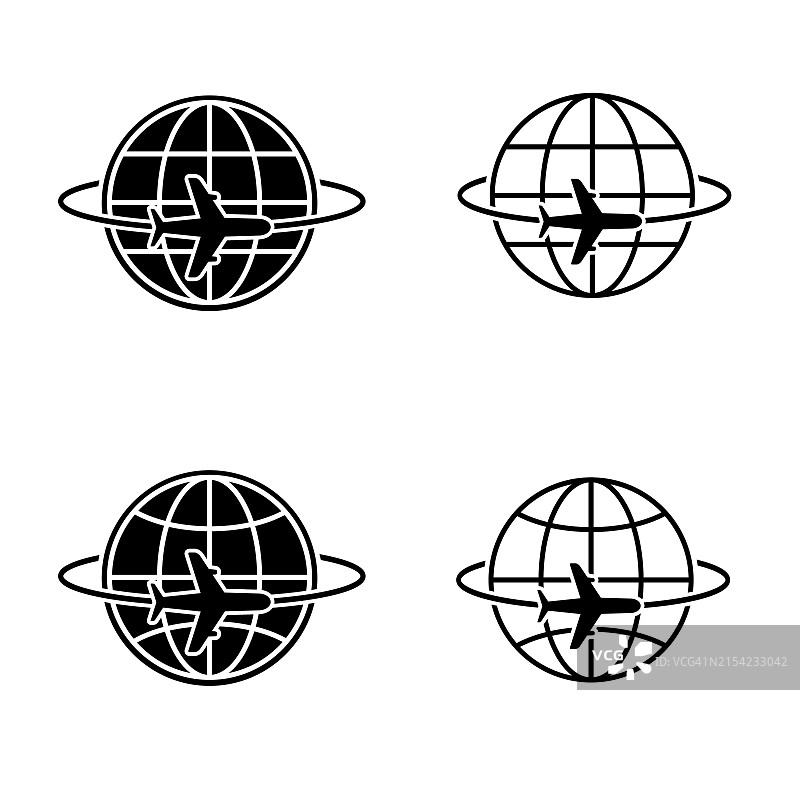 环游世界矢量全球图标图片素材