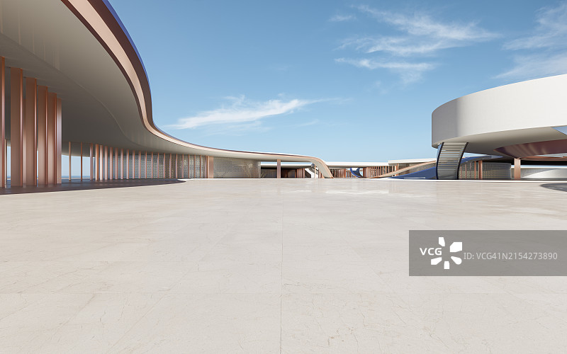 空旷的广场前的现代建筑图片素材