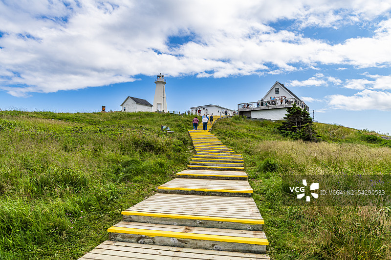 斯皮尔角灯塔国家历史遗址，纽芬兰，加拿大，北美图片素材