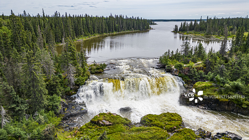 加拿大马尼托巴省皮索瀑布省立公园航拍图片素材