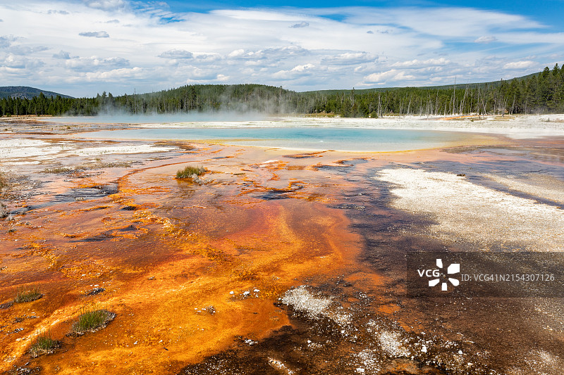美国怀俄明州黄石国家公园湖泊风光图片素材