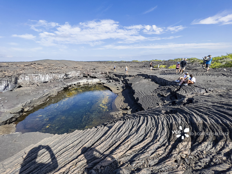 加拉帕戈斯群岛费尔南迪纳岛上的熔岩，联合国教科文组织世界遗产，厄瓜多尔，南美洲图片素材