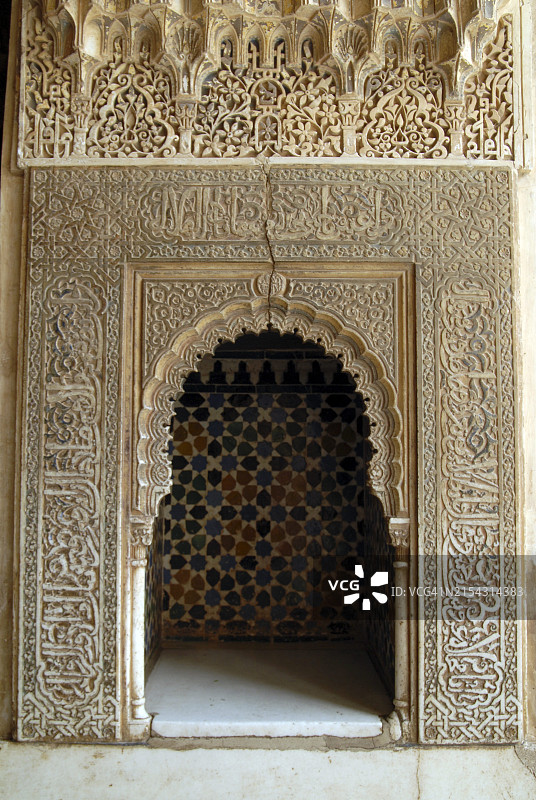 西班牙格拉纳达阿尔罕布拉宫的阿拉伯建筑图片素材