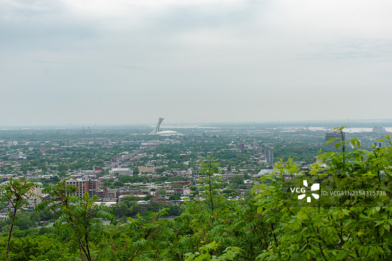 从皇家山观看蒙特利尔摩天大楼图片素材