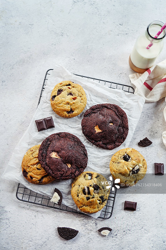 俯视角度拍摄的纸杯蛋糕，美国宾夕法尼亚州西切斯特图片素材