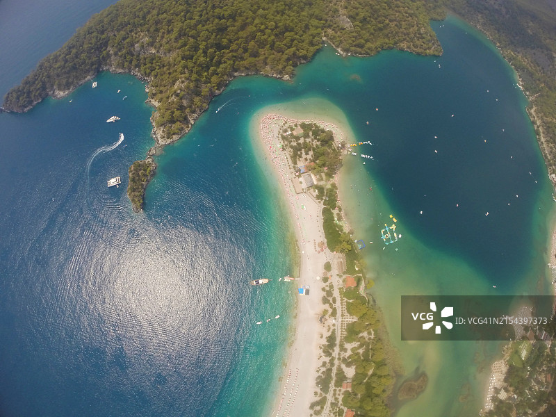 厄吕代尼兹海滩的鸟瞰图图片素材