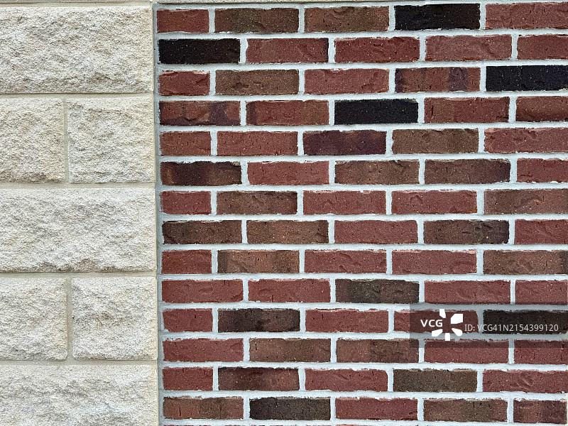 砖石墙的对比图片素材