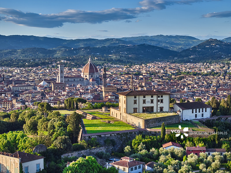 贝尔维德勒堡垒与佛罗伦萨城市景观，意大利图片素材