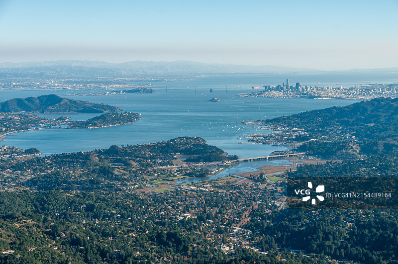 加利福尼亚州海滨城市高角度景观，美国图片素材