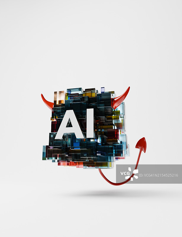 带有魔鬼特征的AI集群图片素材