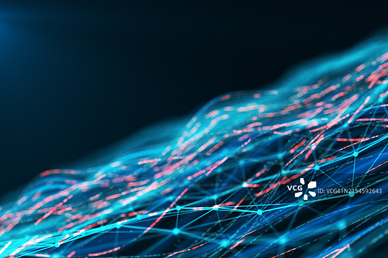 流动的数据波和网络连接图片素材