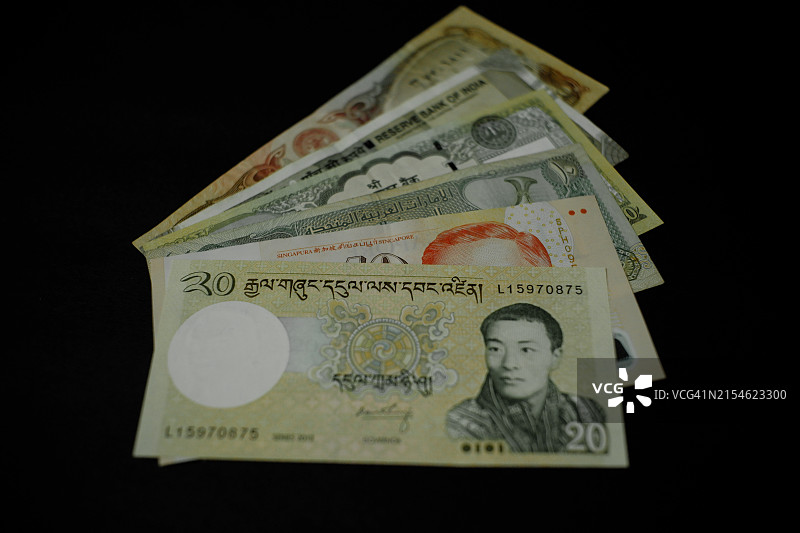 亚洲国家货币图片素材