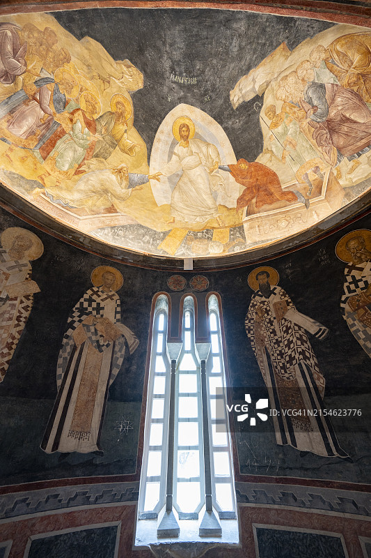 具有历史意义的拜占庭科拉教堂内景图片素材