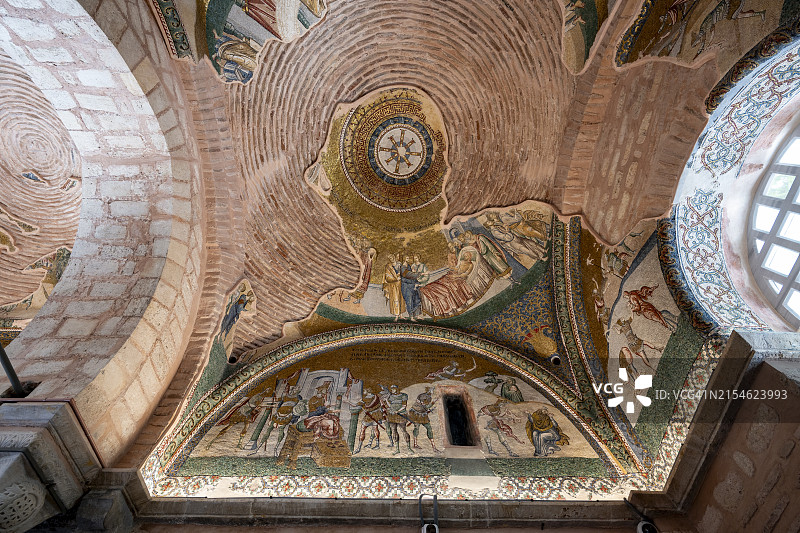 具有历史意义的拜占庭科拉教堂内景图片素材