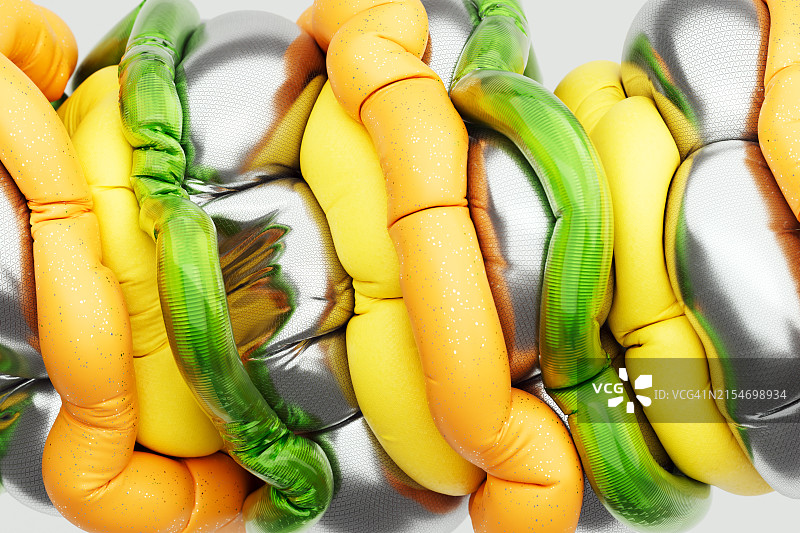 膨胀彩色管的3D渲染图图片素材