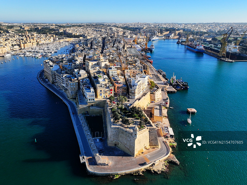 马耳他森格莱阿的加尔卓拉花园鸟瞰图片素材