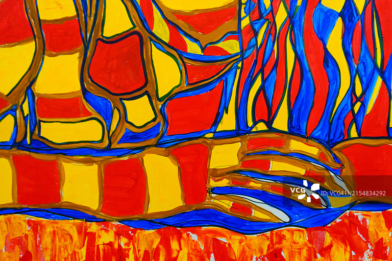 明亮的水彩画，抽象艺术图片素材