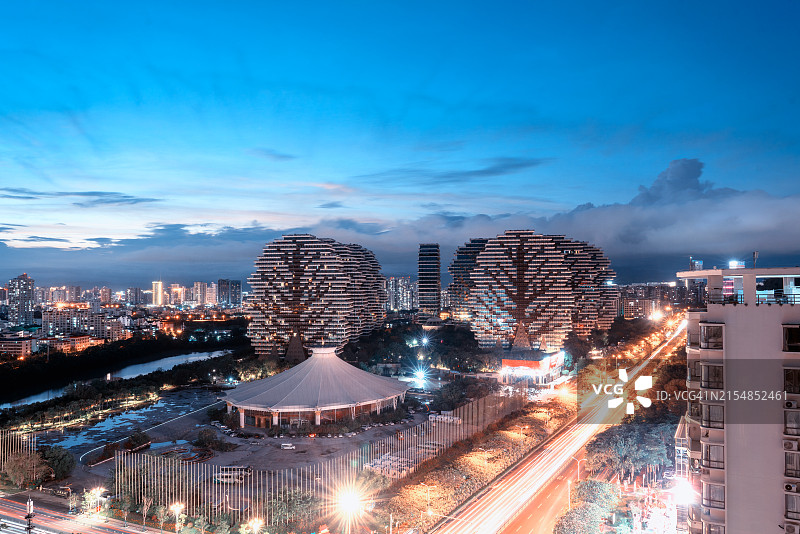 三亚的繁华市区图片素材