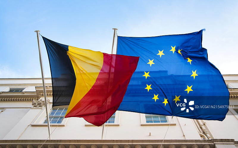 比利时和欧洲经济共同体国旗图片素材