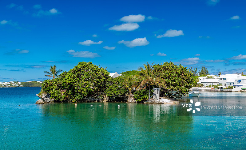 百慕大史密斯区哈灵顿湾的海龟岛，北美洲图片素材