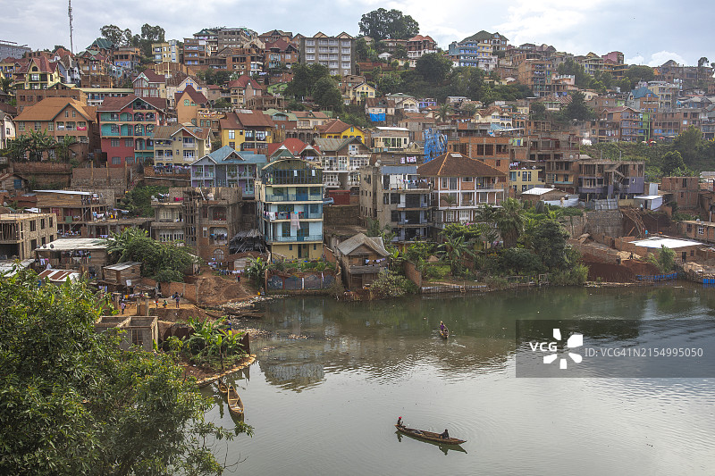 刚果民主共和国布卡武市基伍湖畔风光图片素材