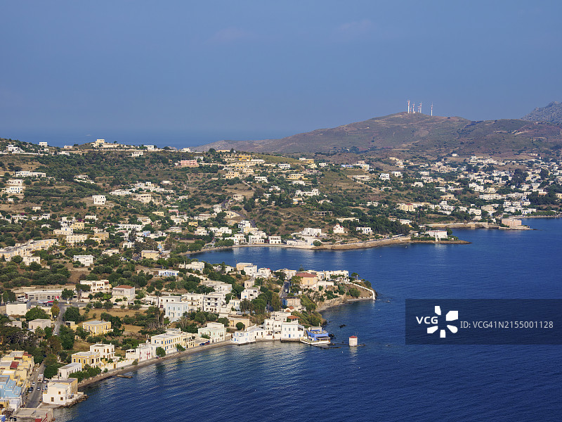 阿基亚码头海岸，莱罗斯岛，多德卡尼斯群岛，希腊图片素材