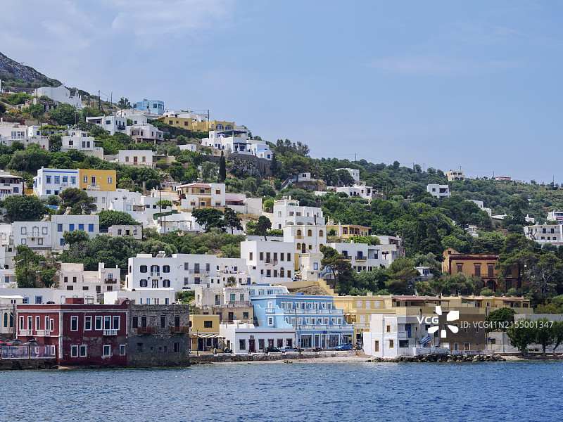 希腊莱罗斯岛阿吉亚码头镇风光图片素材
