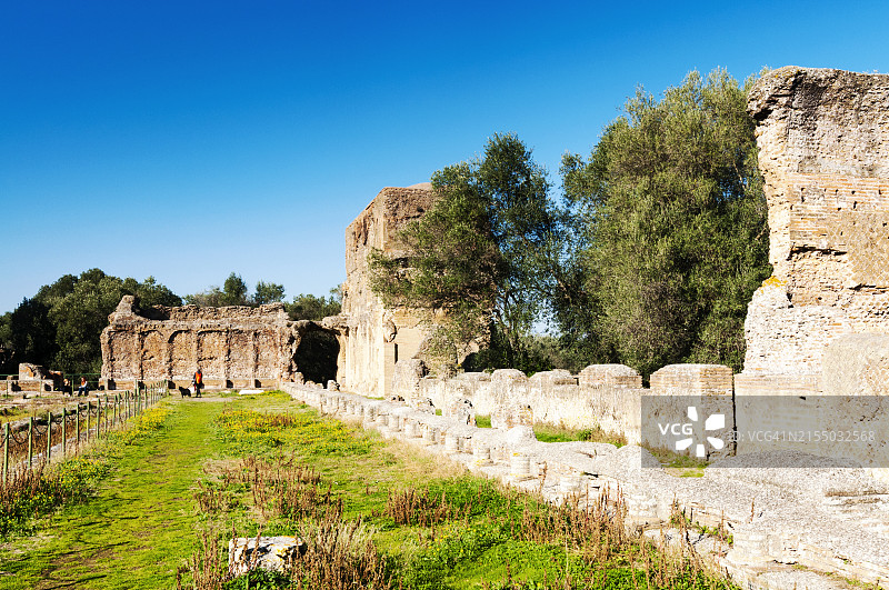哈德良别墅金色广场，联合国教科文组织世界遗产，意大利罗马图片素材