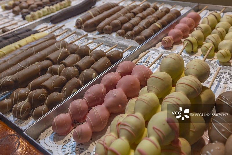 英国伯明翰维多利亚广场圣诞市场上的巧克力图片素材