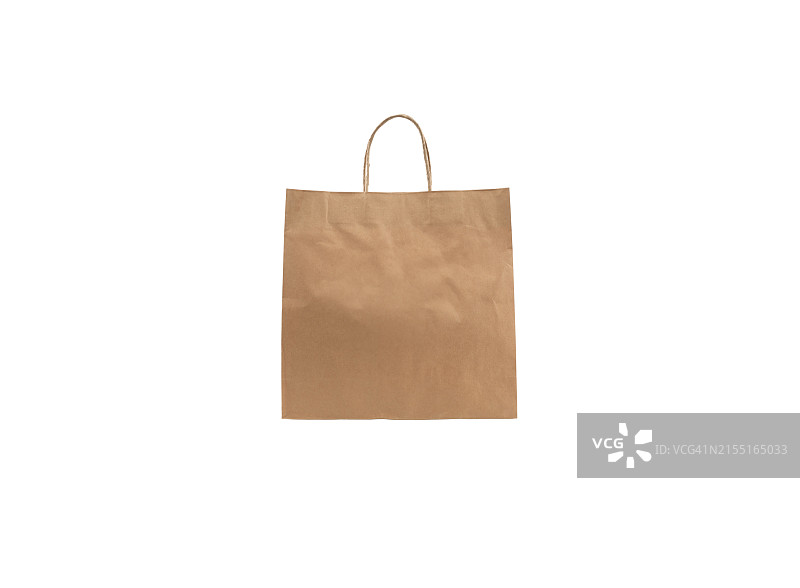 白色背景上的棕色纸袋图片素材
