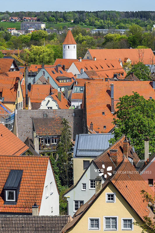 德国巴伐利亚施瓦本阿尔高地区考夫博伊伦五指塔景观图片素材