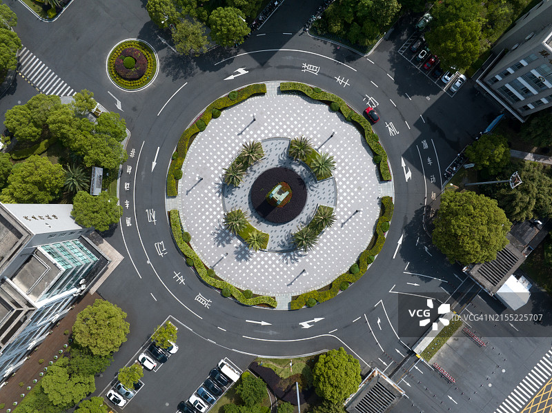 交通环岛鸟瞰图图片素材